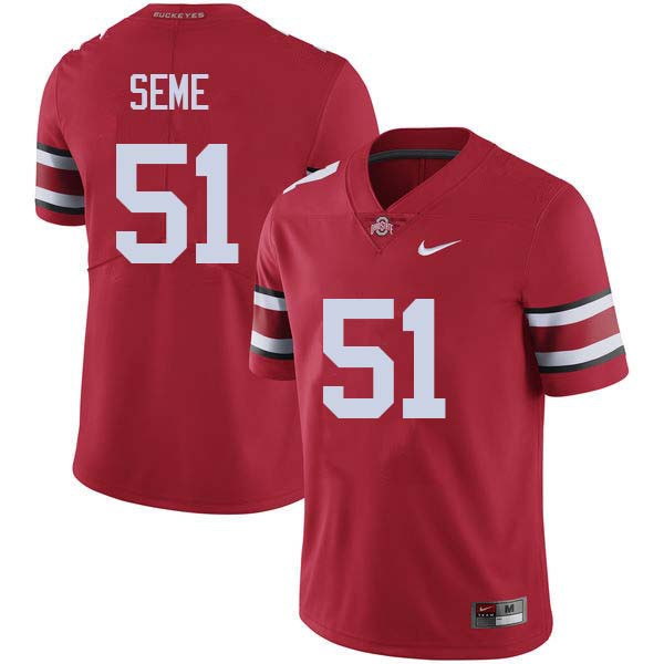 Ohio State Buckeyes #51 Nick Seme Men Football Jersey Red